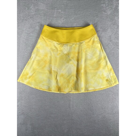 Pants - Puma Power Shape Skort Women's Small Tie Dye Yellow Sport Tennis Golf Pickleball